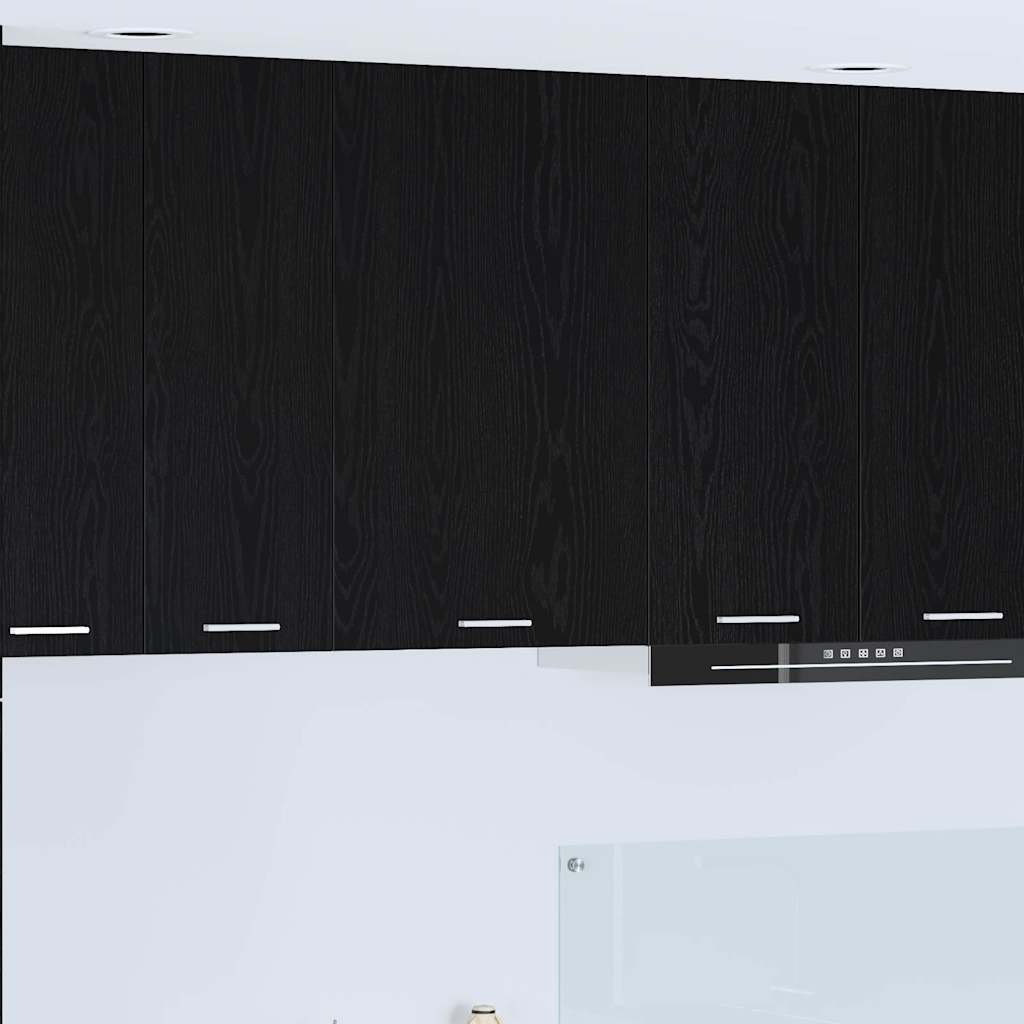 vidaXL Hanging Cabinet with Door Black Oak and White 50 x 31 x 80 cm