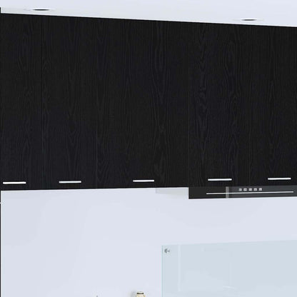 vidaXL Hanging Cabinet with Door Black Oak and White 50 x 31 x 80 cm