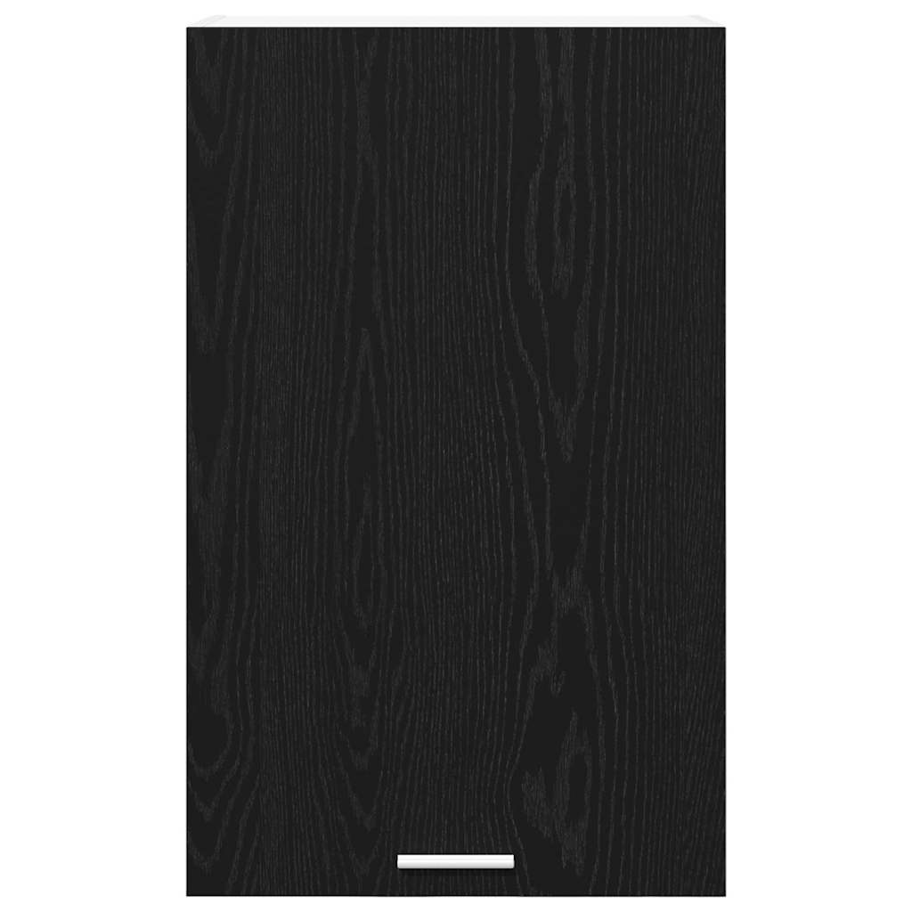 vidaXL Hanging Cabinet with Door Black Oak and White 50 x 31 x 80 cm