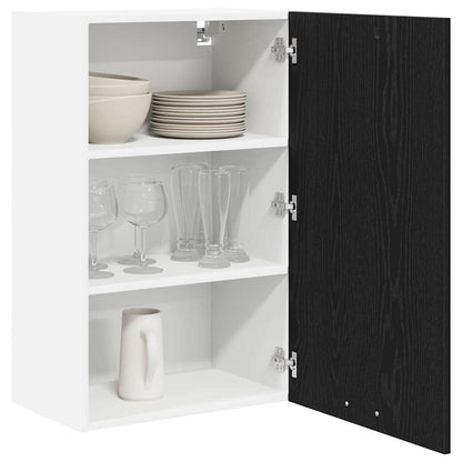 vidaXL Hanging Cabinet with Door Black Oak and White 50 x 31 x 80 cm