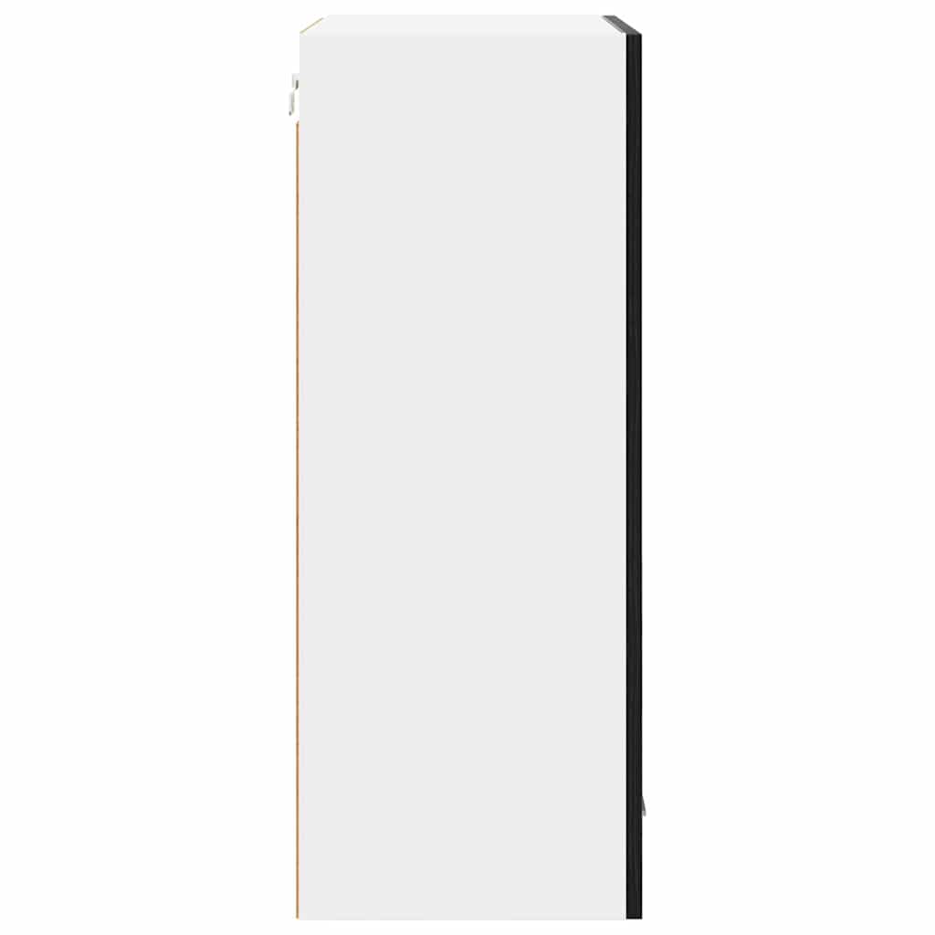 vidaXL Hanging Cabinet with Door Black Oak and White 50 x 31 x 80 cm