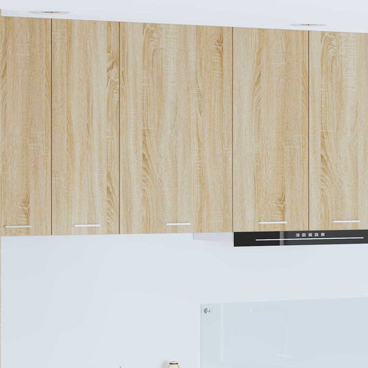 vidaXL Hanging Cabinet with Door Sonoma Oak and White 50 x 31 x 80 cm