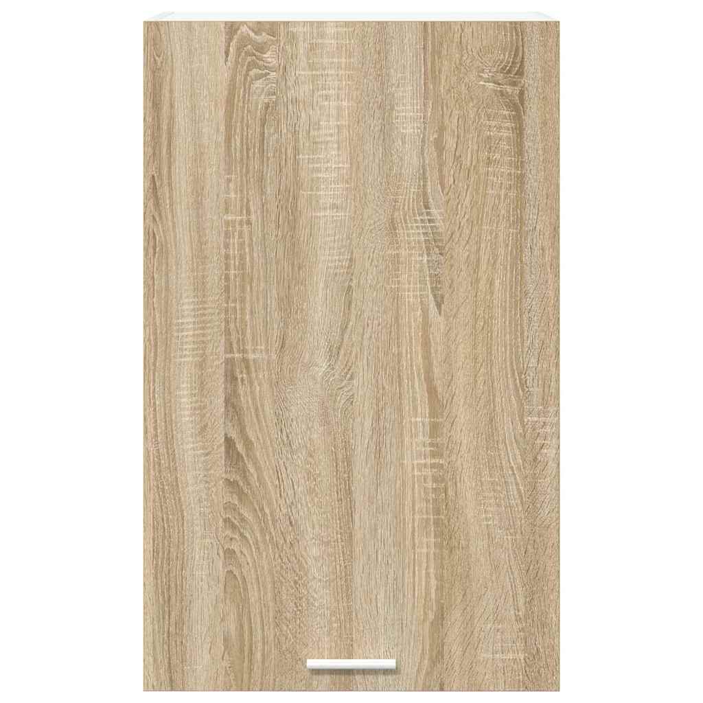 vidaXL Hanging Cabinet with Door Sonoma Oak and White 50 x 31 x 80 cm