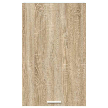 vidaXL Hanging Cabinet with Door Sonoma Oak and White 50 x 31 x 80 cm