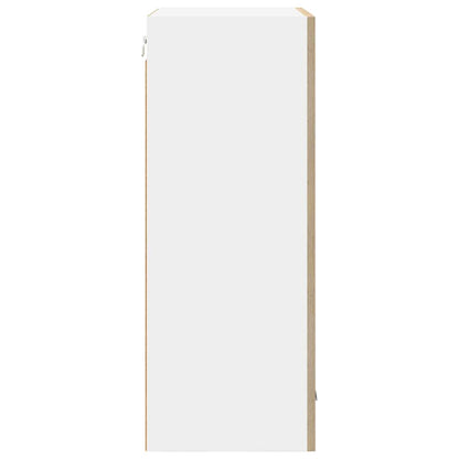 vidaXL Hanging Cabinet with Door Sonoma Oak and White 50 x 31 x 80 cm