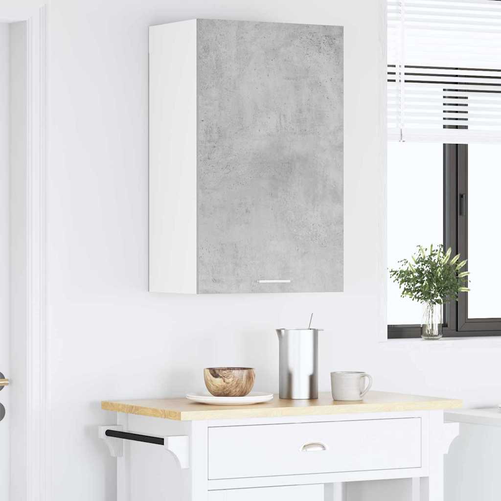 vidaXL Hanging Cabinet Concrete Grey and White 50 x 31 x 80 cm