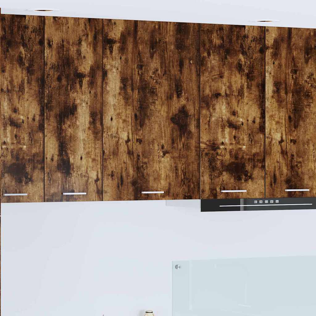 vidaXL Hanging Cabinet with Door Smoked Oak and White 50 x 31 x 80 cm
