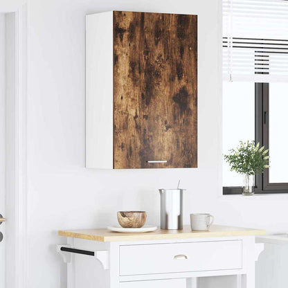 vidaXL Hanging Cabinet with Door Smoked Oak and White 50 x 31 x 80 cm
