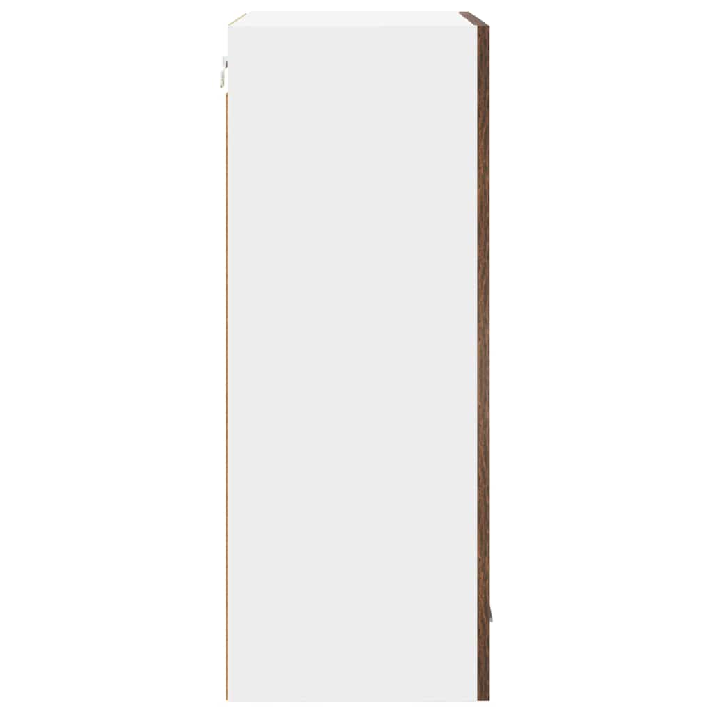 vidaXL Hanging Cabinet with Door Smoked Oak and White 50 x 31 x 80 cm