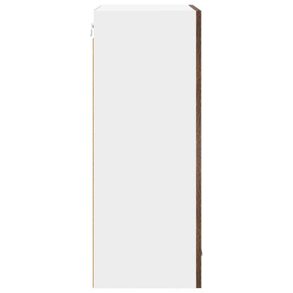 vidaXL Hanging Cabinet with Door Smoked Oak and White 50 x 31 x 80 cm