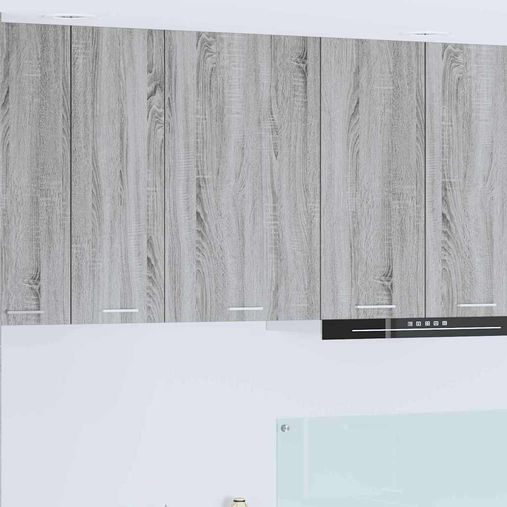 vidaXL Hanging Cabinet with Door Grey Sonoma and White 50 x 31 x 80 cm