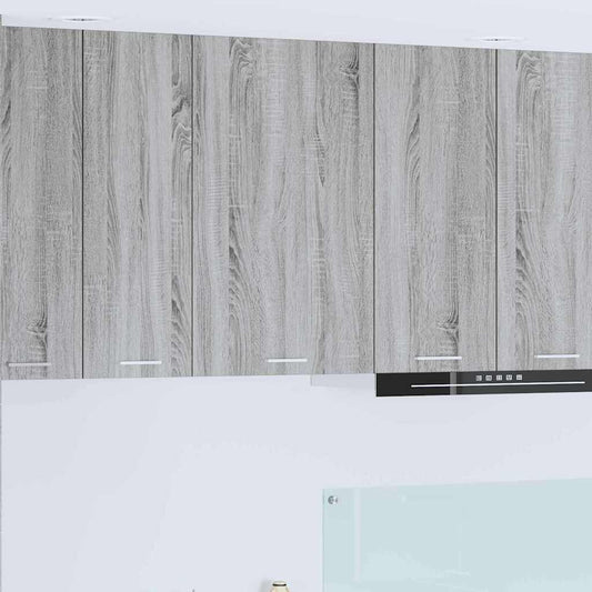 vidaXL Hanging Cabinet with Door Grey Sonoma and White 50 x 31 x 80 cm