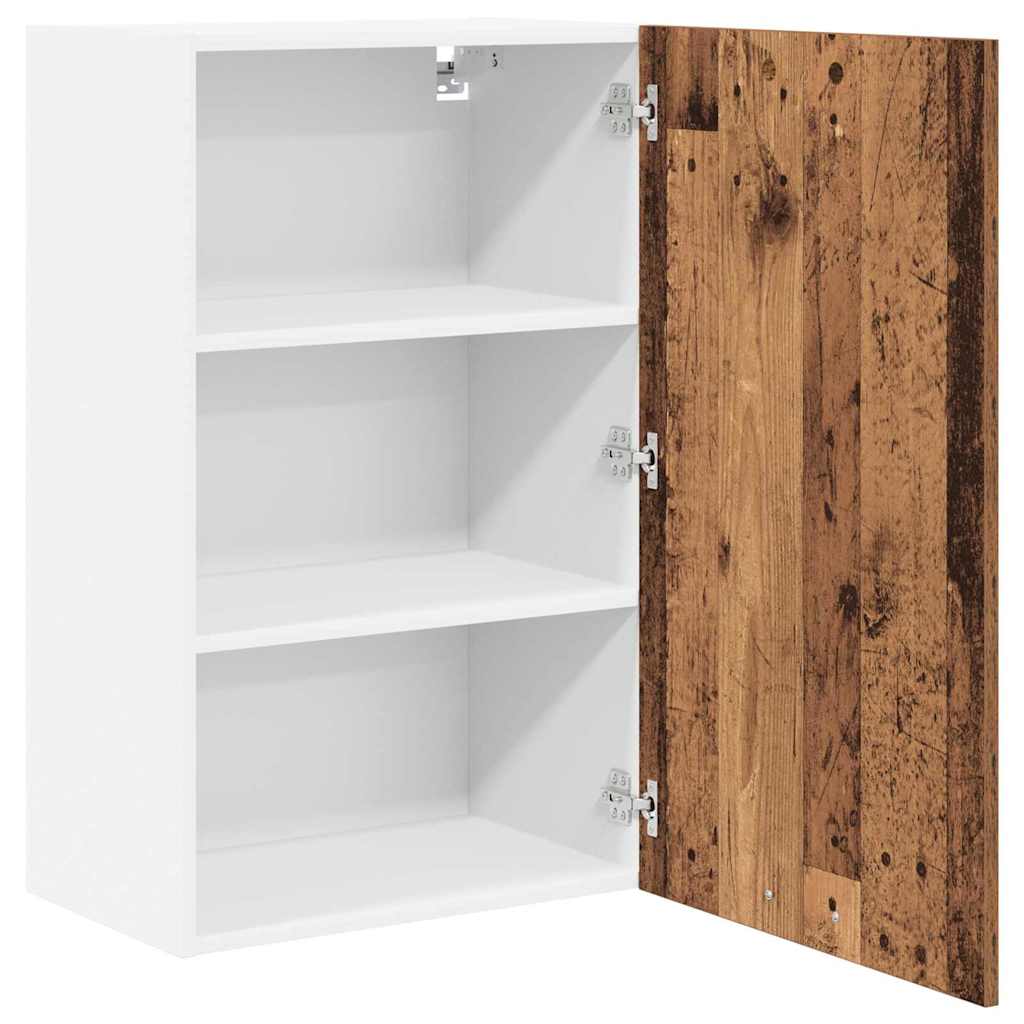 vidaXL Hanging Cabinet with Storage Old Wood and White 50 x 31 x 80 cm