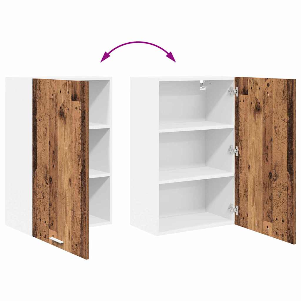 vidaXL Hanging Cabinet with Storage Old Wood and White 50 x 31 x 80 cm