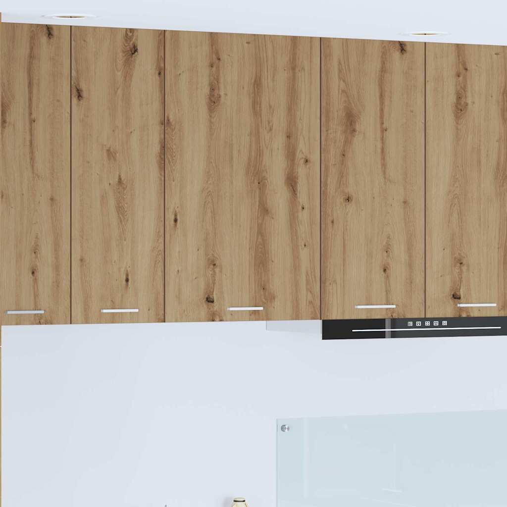vidaXL Hanging Cabinet with Door Artisan Oak and White 50 x 31 x 80 cm