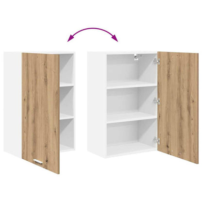 vidaXL Hanging Cabinet with Door Artisan Oak and White 50 x 31 x 80 cm