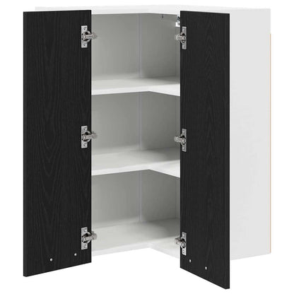 vidaXL Hanging Cabinet Black Oak and White 57 x 57 x 80 cm
