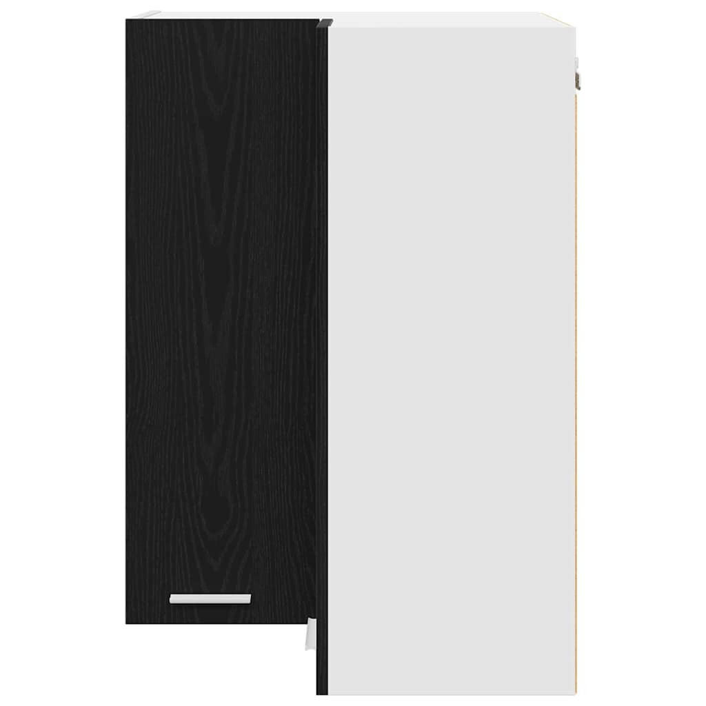 vidaXL Hanging Cabinet Black Oak and White 57 x 57 x 80 cm