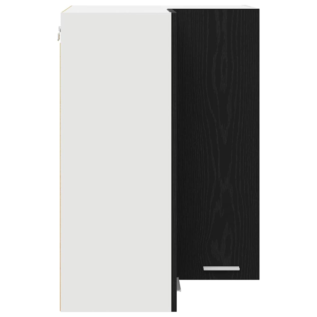 vidaXL Hanging Cabinet Black Oak and White 57 x 57 x 80 cm
