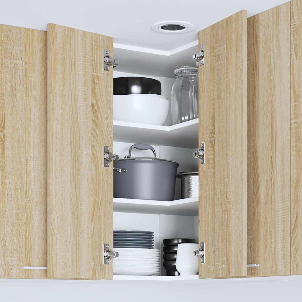 vidaXL Hanging Cabinet Sonoma Oak and White 57 x 57 x 80 cm