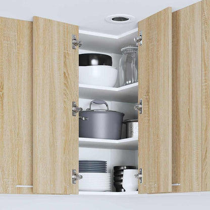 vidaXL Hanging Cabinet Sonoma Oak and White 57 x 57 x 80 cm