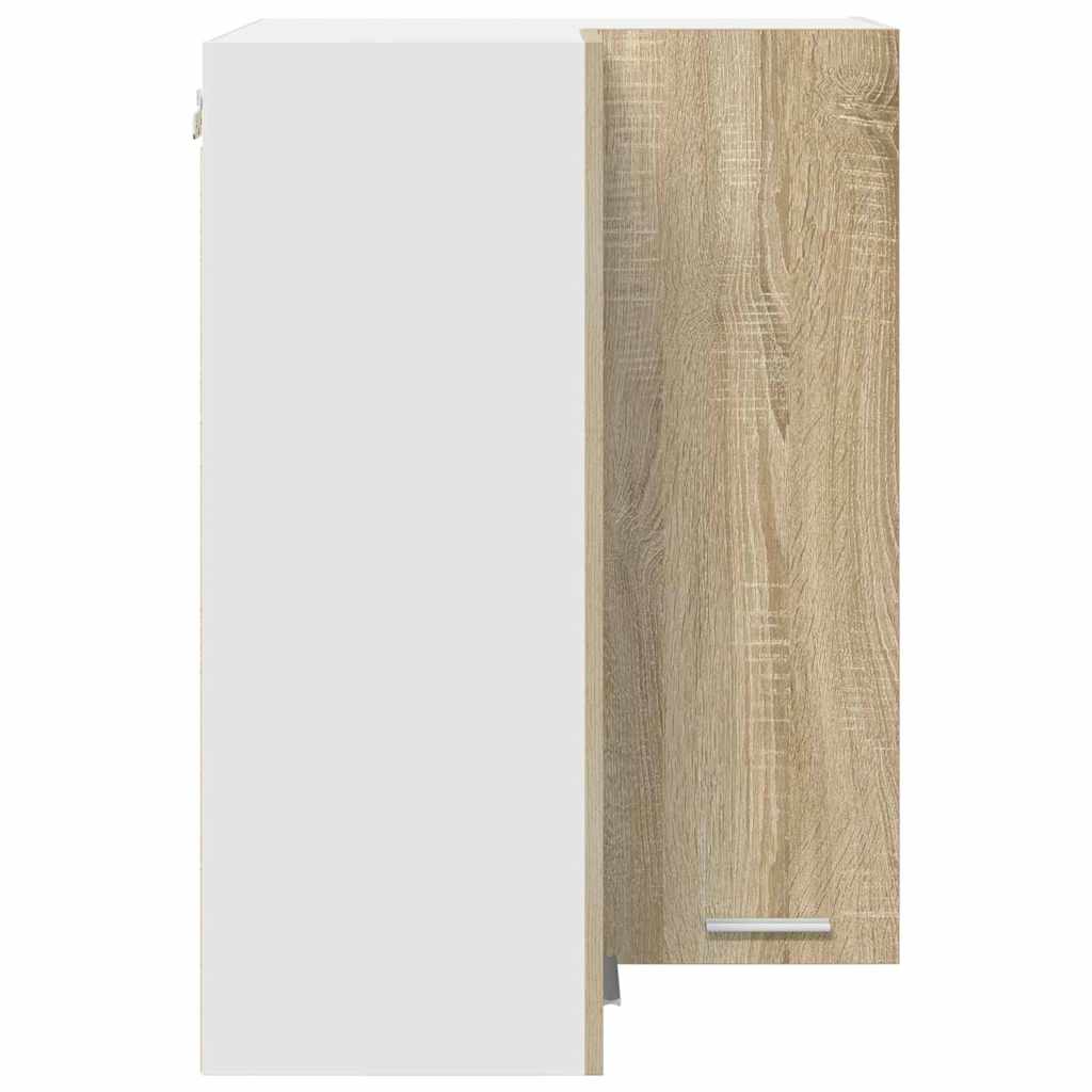 vidaXL Hanging Cabinet Sonoma Oak and White 57 x 57 x 80 cm