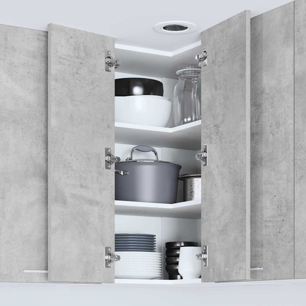vidaXL Hanging Cabinet Concrete Grey and White 57 x 57 x 80 cm