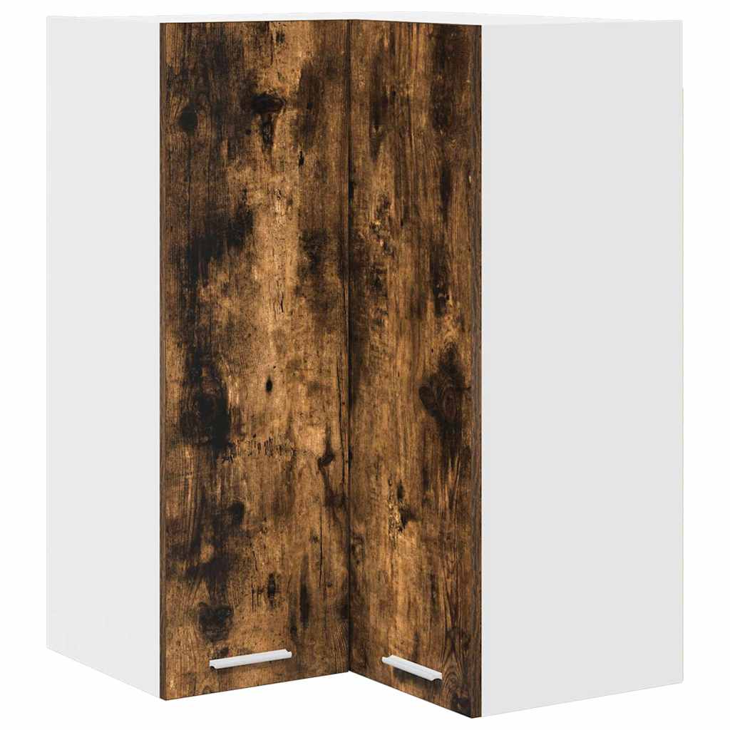 vidaXL Hanging Cabinet Smoked Oak and White 57 x 57 x 80 cm