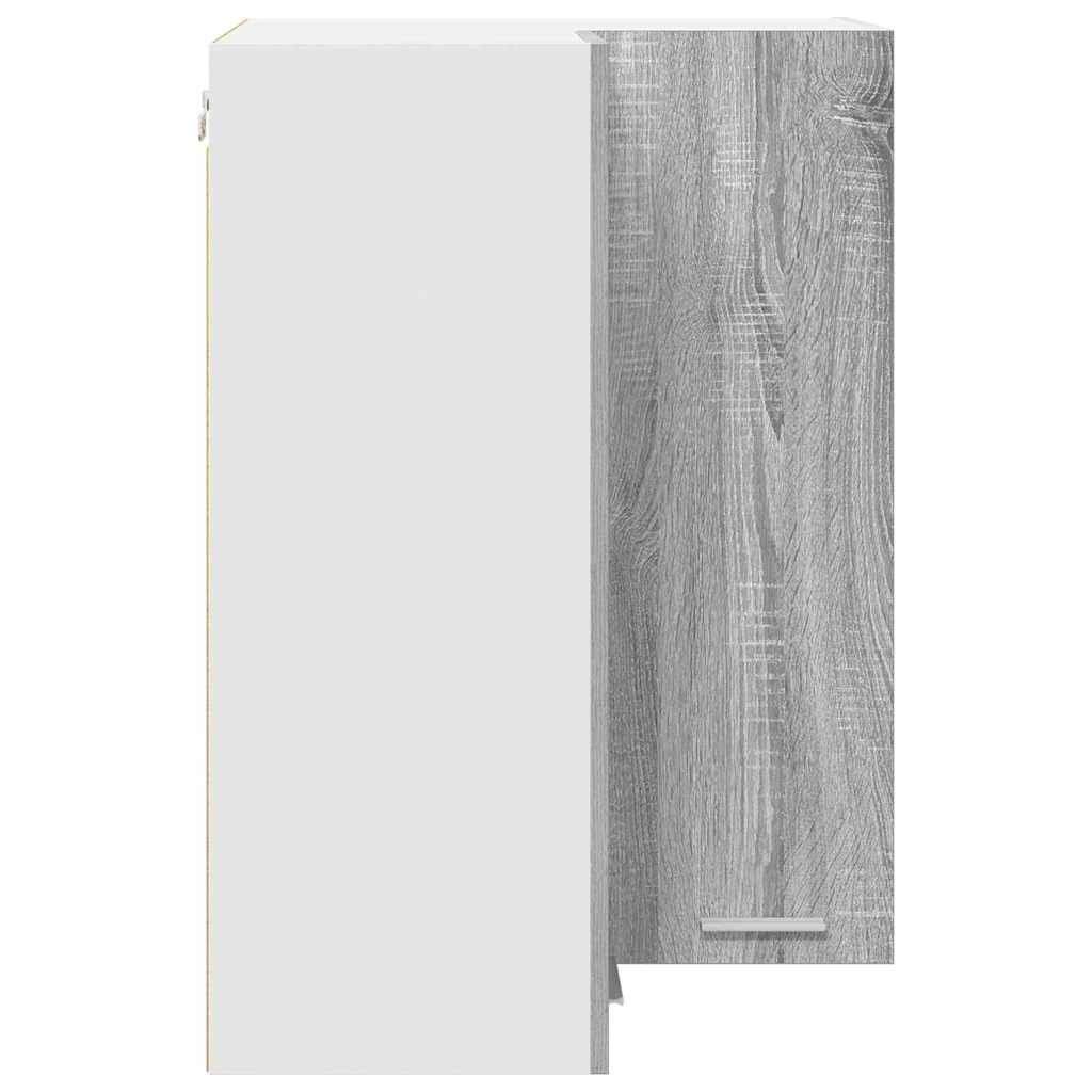 vidaXL Hanging Cabinet Grey Sonoma and White 57 x 57 x 80 cm