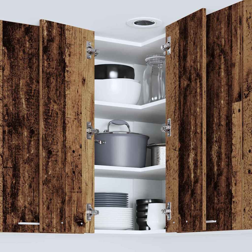 vidaXL Hanging Cabinet with Storage Old Wood and White 57 x 57 x 80 cm