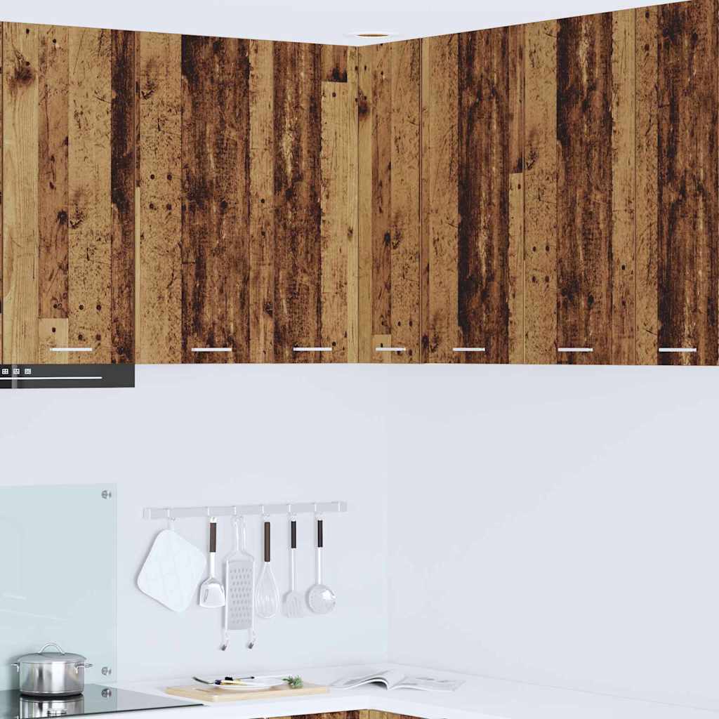 vidaXL Hanging Cabinet with Storage Old Wood and White 57 x 57 x 80 cm