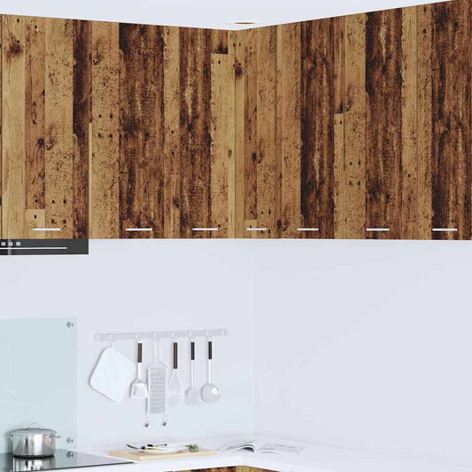 vidaXL Hanging Cabinet with Storage Old Wood and White 57 x 57 x 80 cm