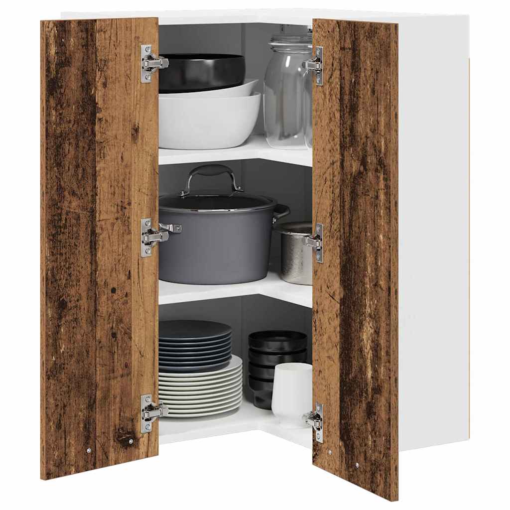 vidaXL Hanging Cabinet Old Wood and White 57 x 57 x 80 cm