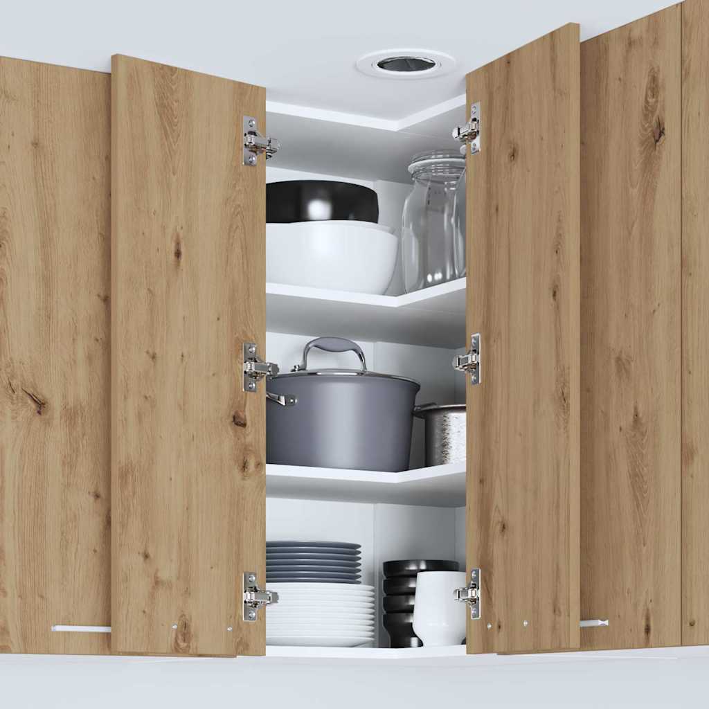 vidaXL Hanging Cabinet Artisan Oak and White 57 x 57 x 80 cm