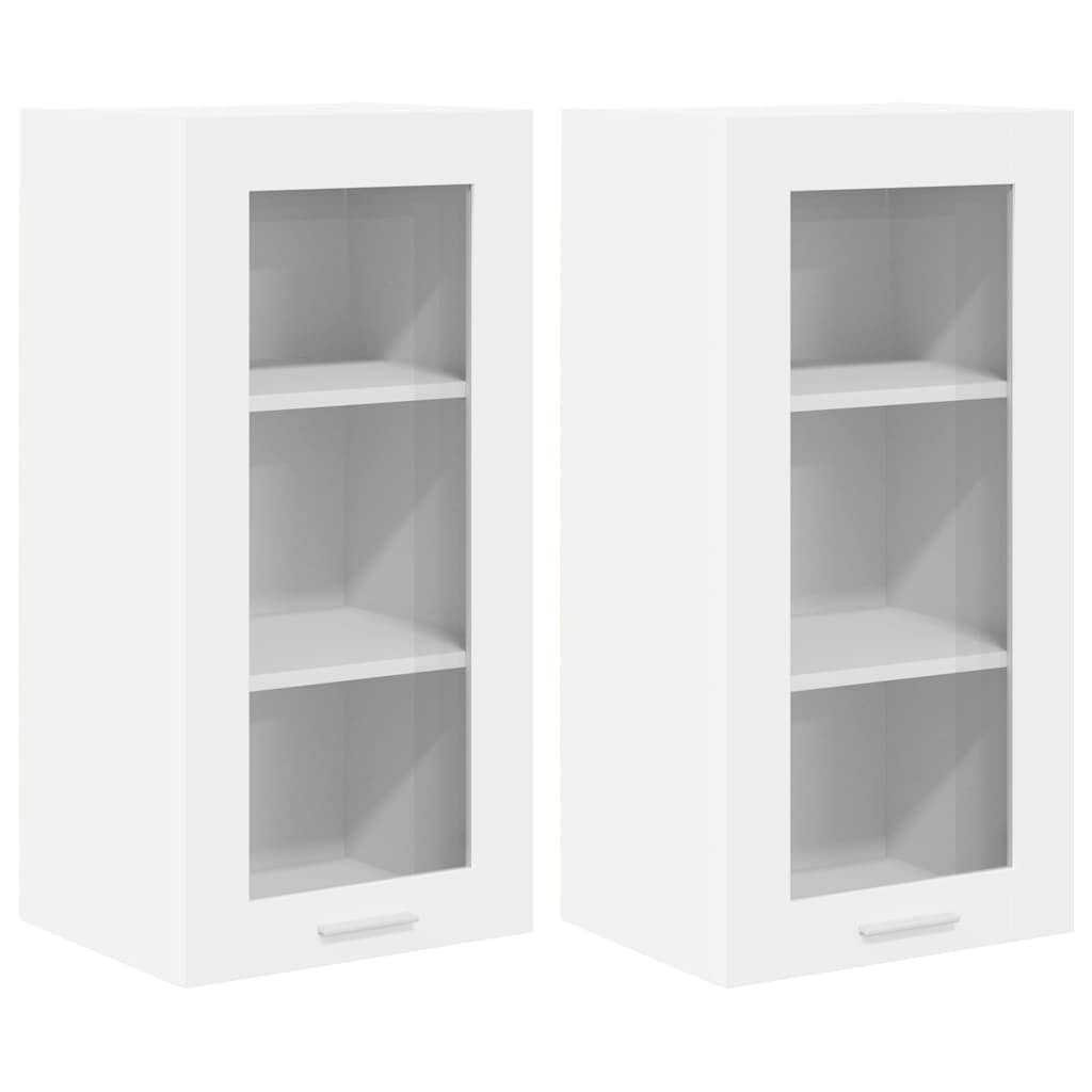 vidaXL Hanging Cabinet 2 pcs White 40 x 31 x 80 cm Engineered Wood