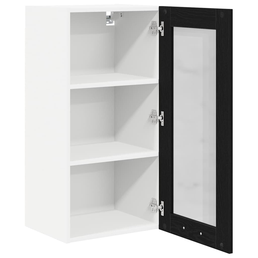 vidaXL Hanging Cabinet Black Oak 40 x 31 x 80 cm Engineered Wood