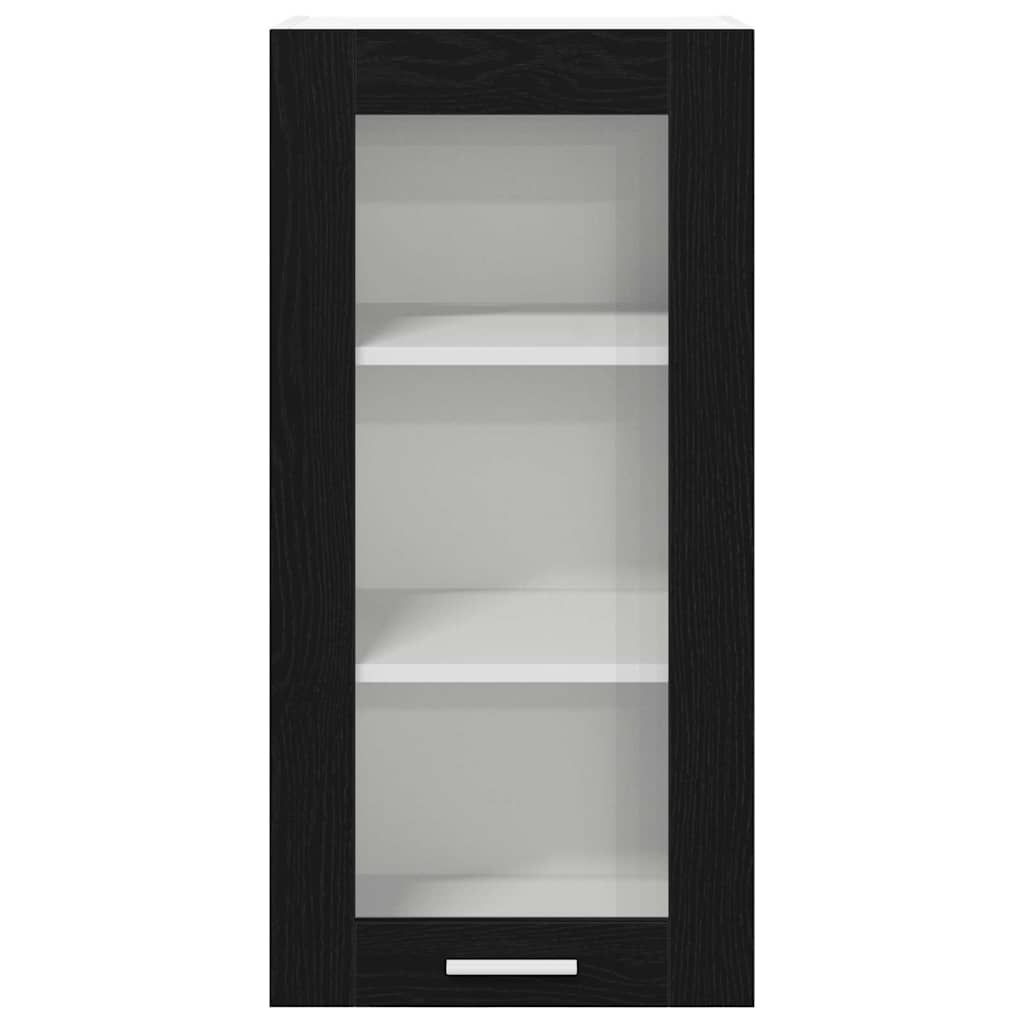 vidaXL Hanging Cabinet Black Oak 40 x 31 x 80 cm Engineered Wood