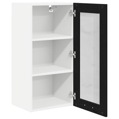 vidaXL Hanging Cabinet 2 pcs Black Oak 40 x 31 x 80 cm Engineered Wood