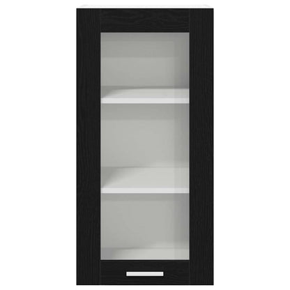 vidaXL Hanging Cabinet 2 pcs Black Oak 40 x 31 x 80 cm Engineered Wood