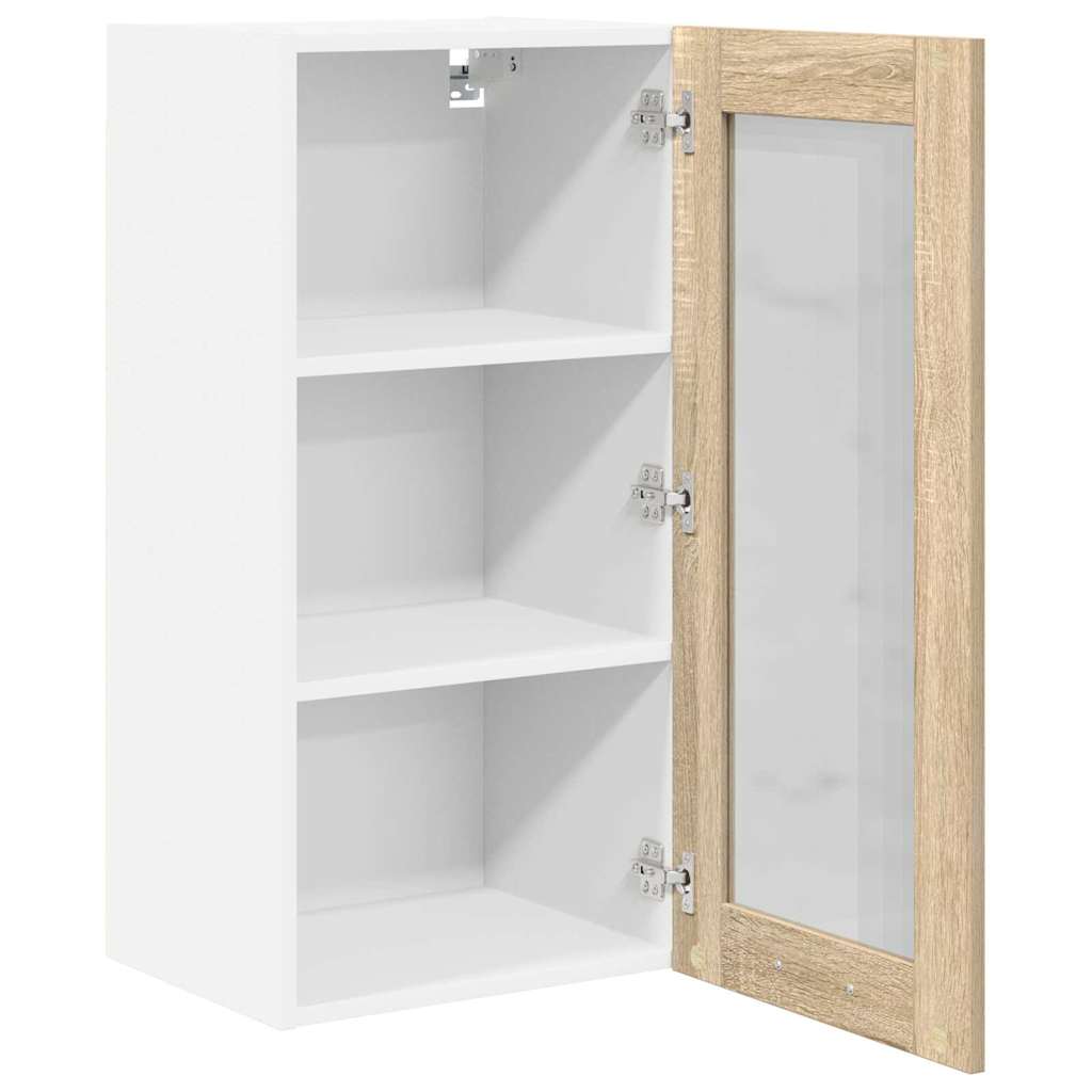 vidaXL Hanging Cabinet with Storage 2 pcs Sonoma Oak 40 x 31 x 80 cm