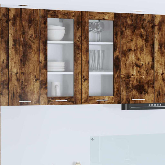 vidaXL Hanging Cabinet Smoked Oak 40 x 31 x 80 cm Engineered Wood