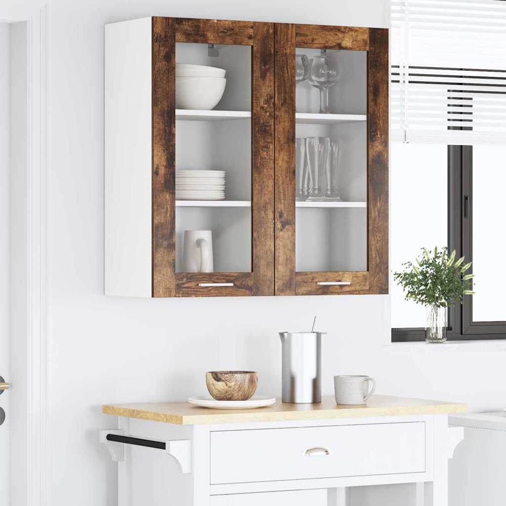 vidaXL Hanging Cabinet Smoked Oak 40 x 31 x 80 cm Engineered Wood