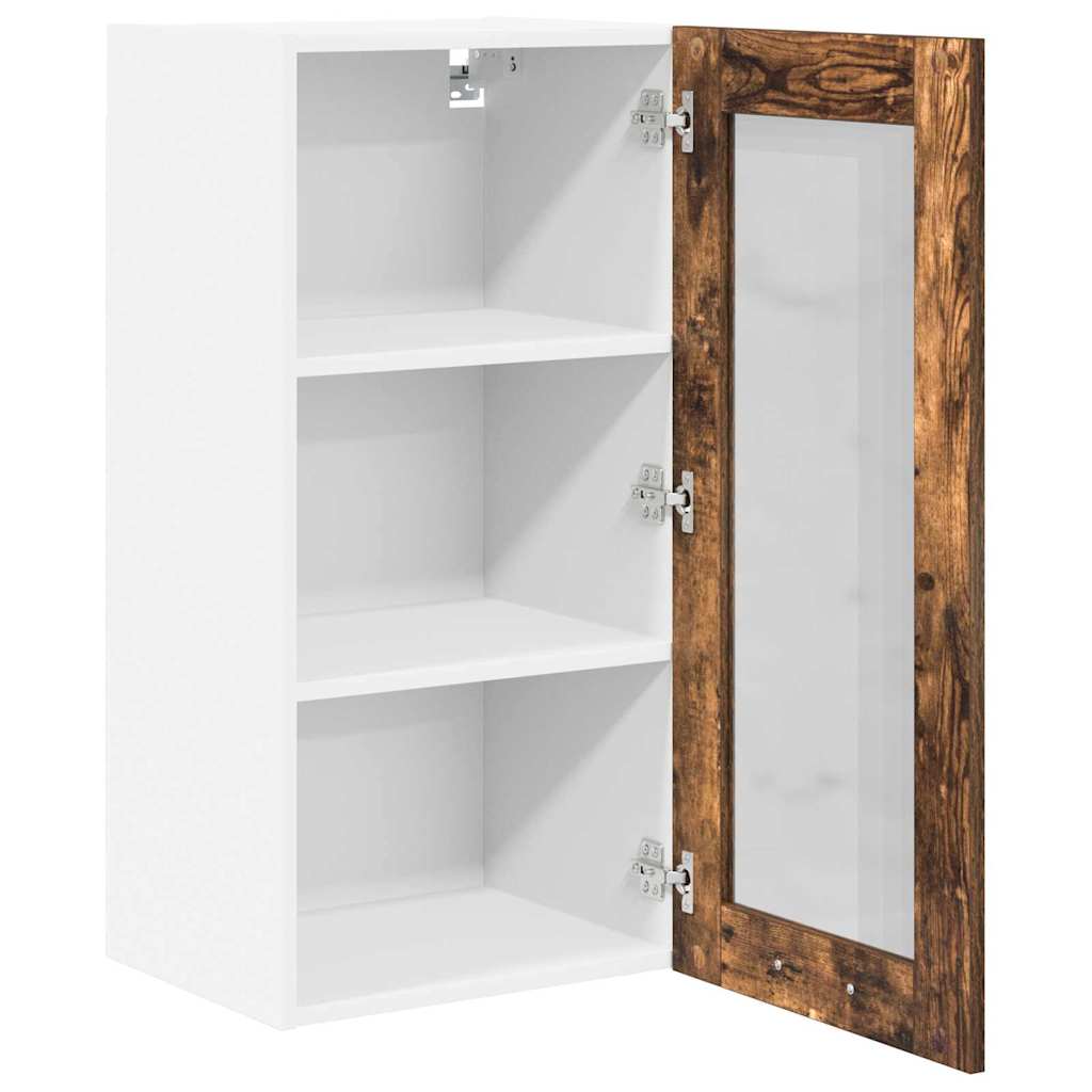 vidaXL Hanging Cabinet with Storage 2 pcs Smoked Oak 40 x 31 x 80 cm