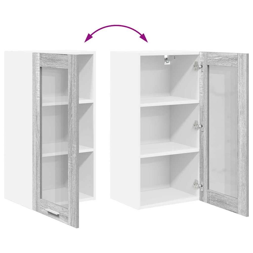vidaXL Hanging Cabinet Grey Sonoma 40 x 31 x 80 cm Engineered Wood