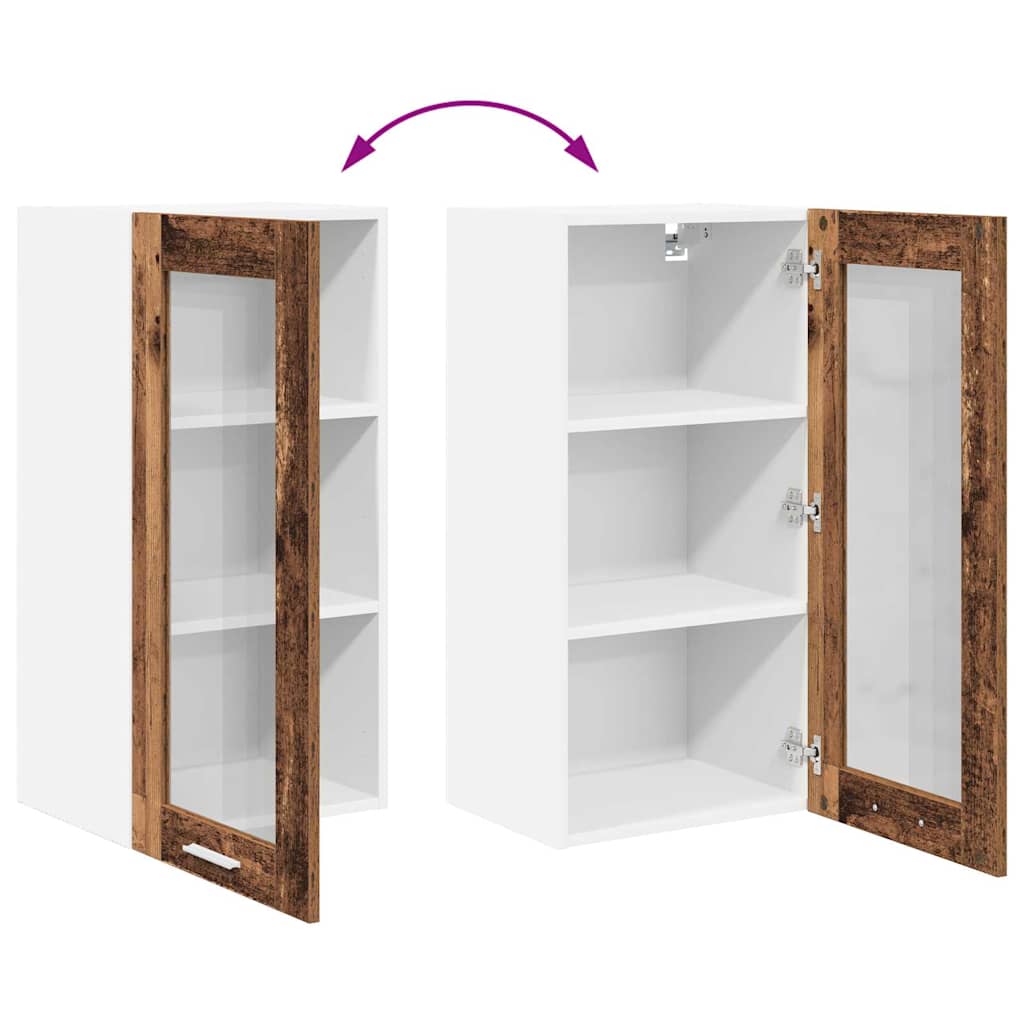 vidaXL Hanging Cabinet Old Wood 40 x 31 x 80 cm Engineered Wood