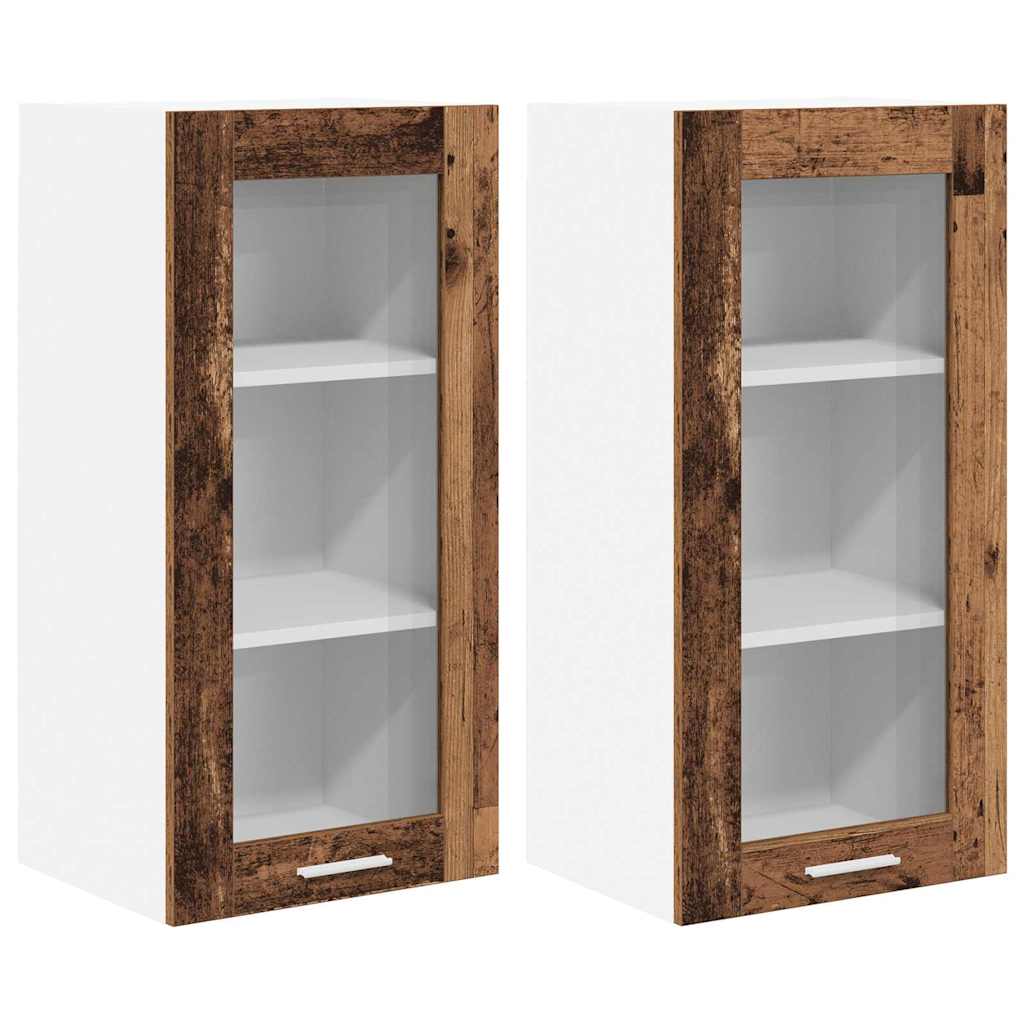 vidaXL Hanging Cabinet 2 pcs Old Wood Engineered Wood