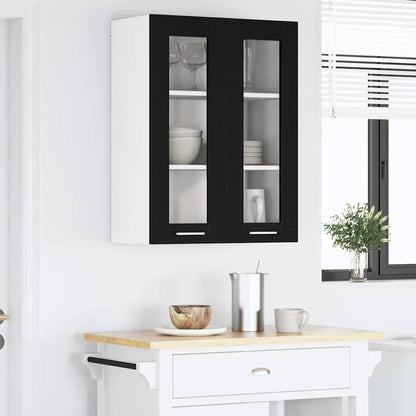 vidaXL Hanging Cabinet Black Oak 60 x 31 x 80 cm Engineered Wood
