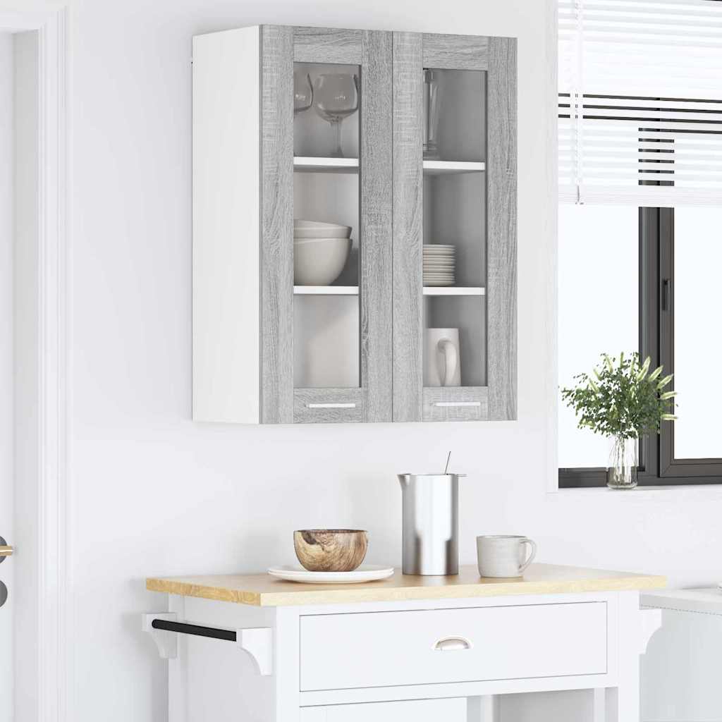 vidaXL Hanging Cabinet Grey Sonoma 60 x 31 x 80 cm Engineered Wood