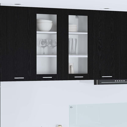 vidaXL Hanging Cabinet Black Oak 80 x 31 x 80 cm Engineered Wood