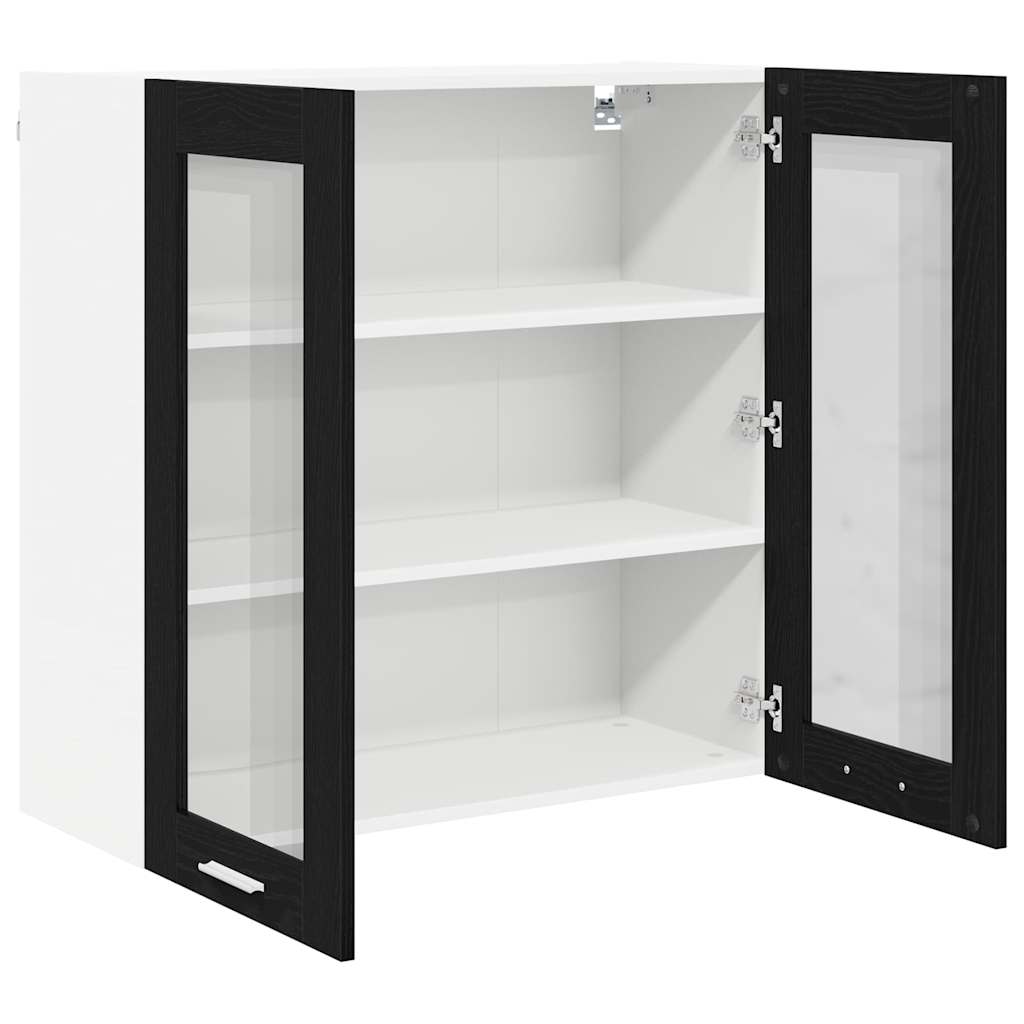 vidaXL Hanging Cabinet Black Oak 80 x 31 x 80 cm Engineered Wood